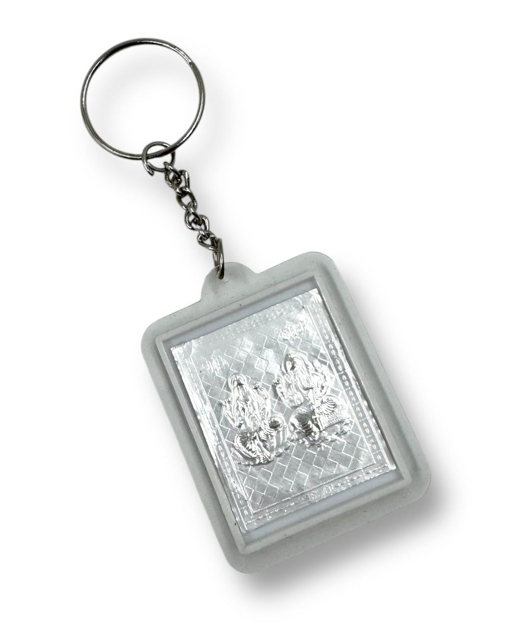 999 Pure Silver Laxmi Ganesh Ji Keychain - 92.5 Sterling Silver, Religious, Premium Quality, Good Luck Charm