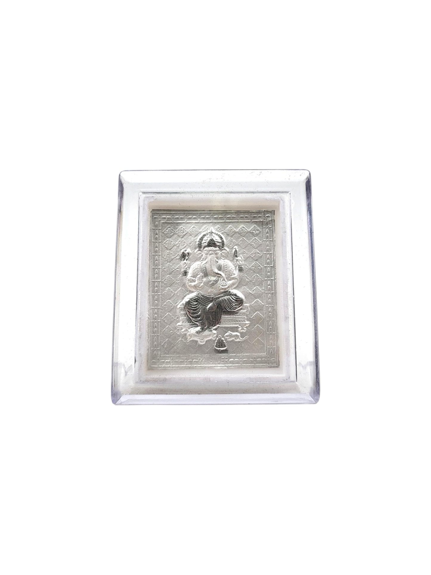 999 Pure Silver Ganesh Car Dashboard Frame – Divine Ganesha Idol for Car, Spiritual Gift, Handcrafted