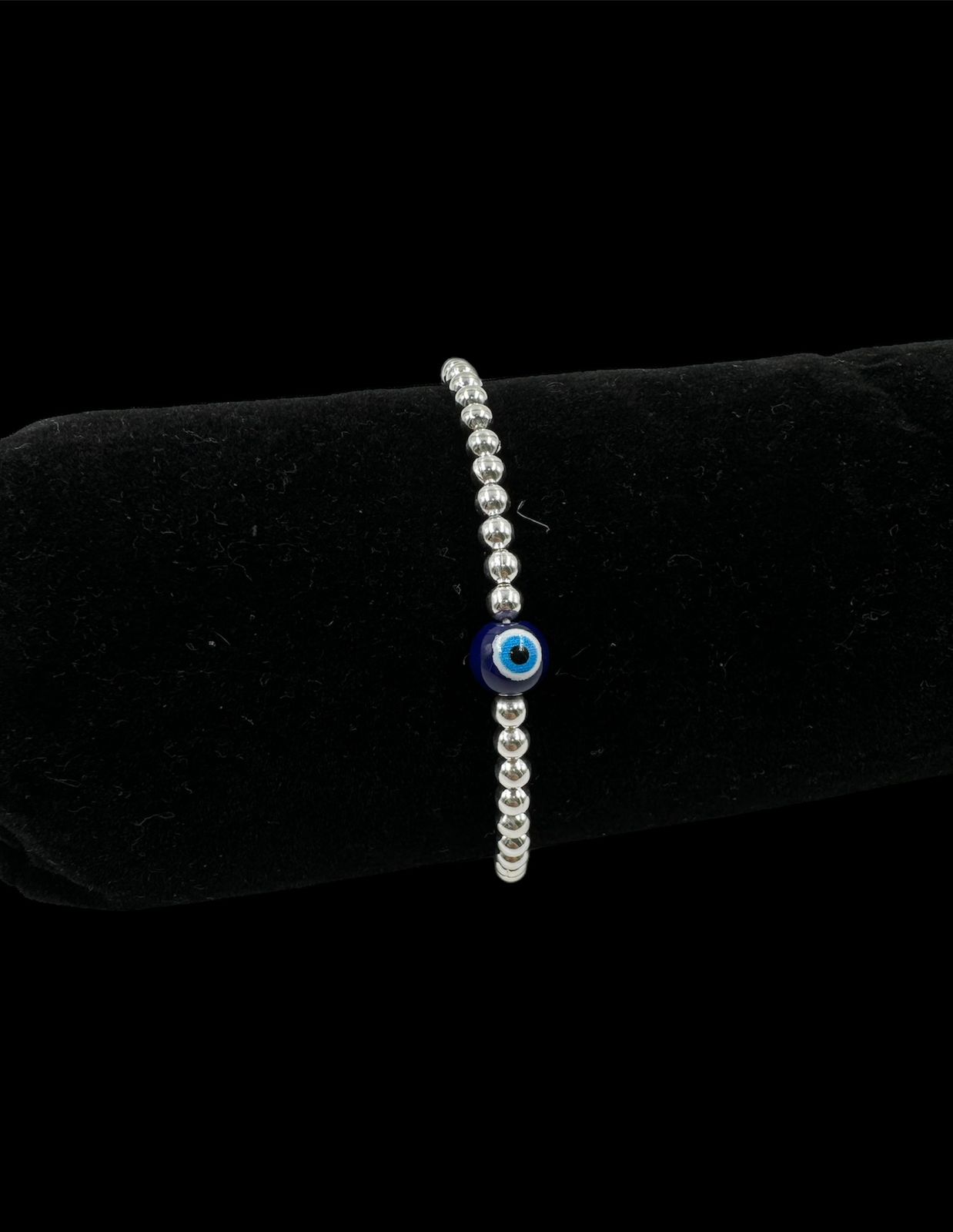 Metal Carats Sterling Silver Evil Eye Bracelet | Adjustable for Men & Women | Protection & Luck | Made in India