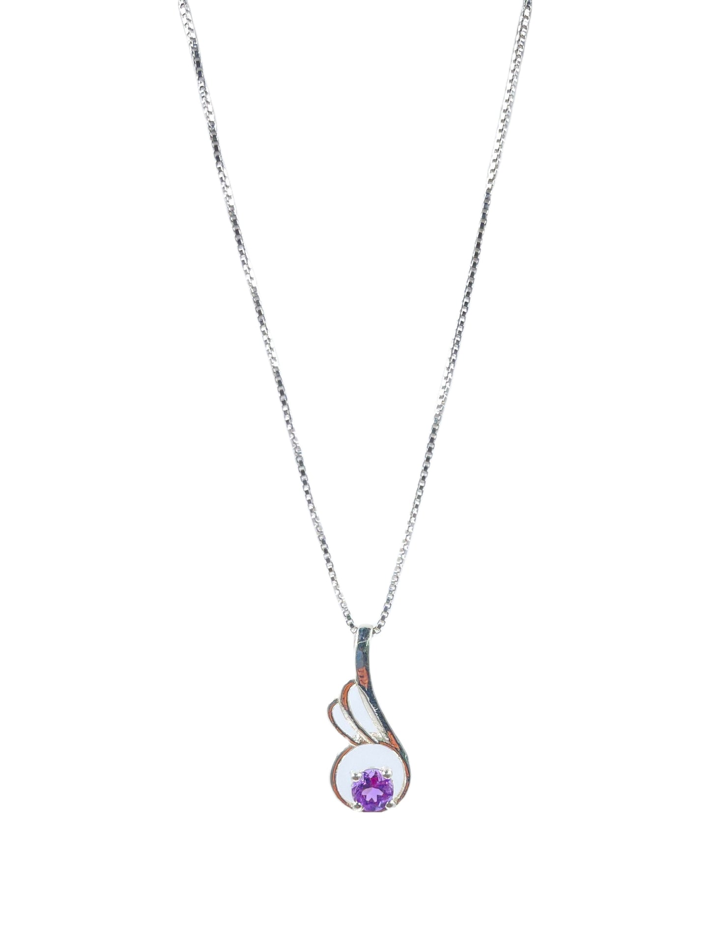 Metal Carats 925 Sterling Silver Feather Amethyst Pendant with a floating hook | Floaters | Women | Purple