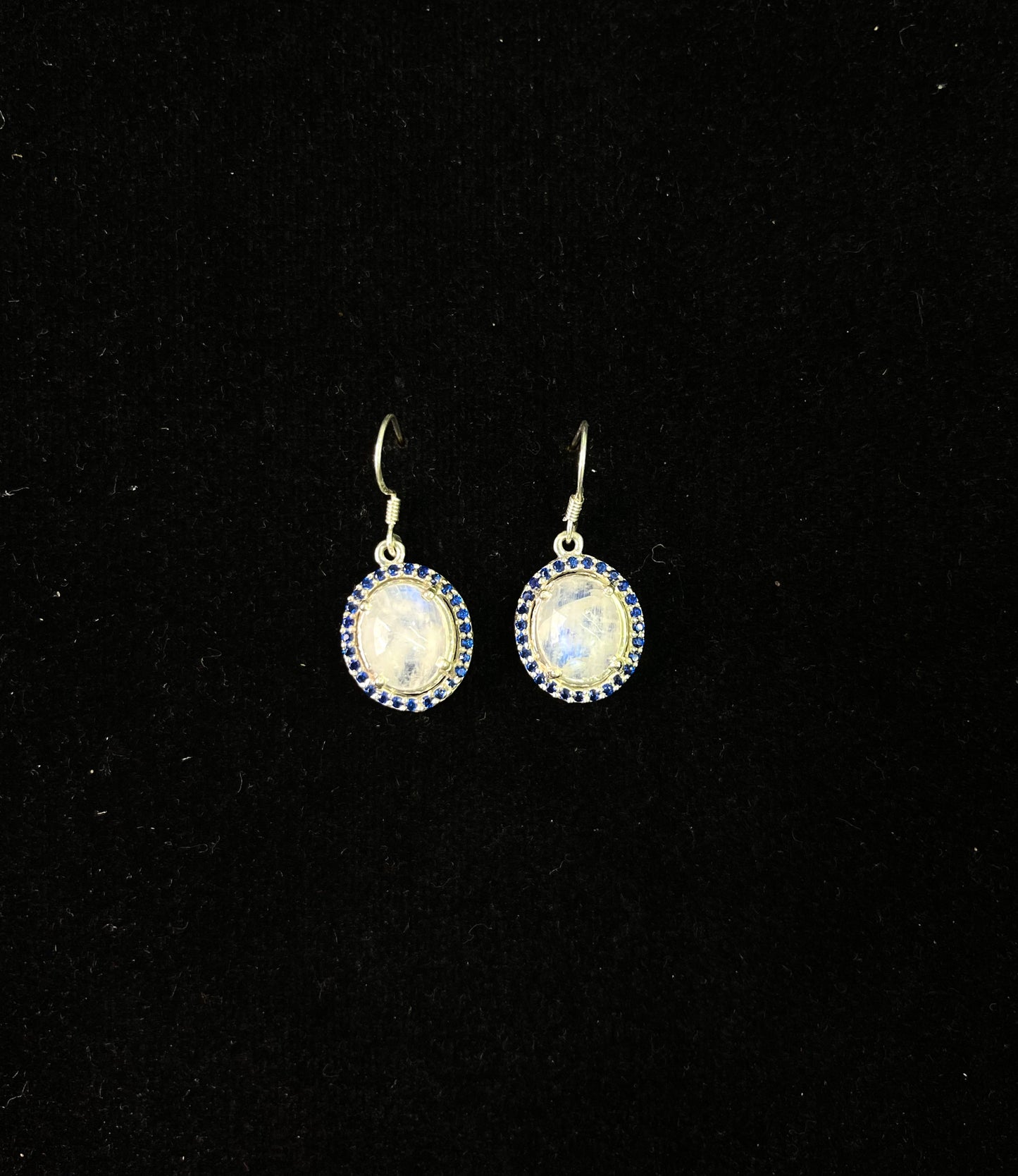 Metal Carats Moonstone Drop Earrings in 925 Sterling Silver | Natural And Authentic Gemstones | For Women | Color Stone Jewellery