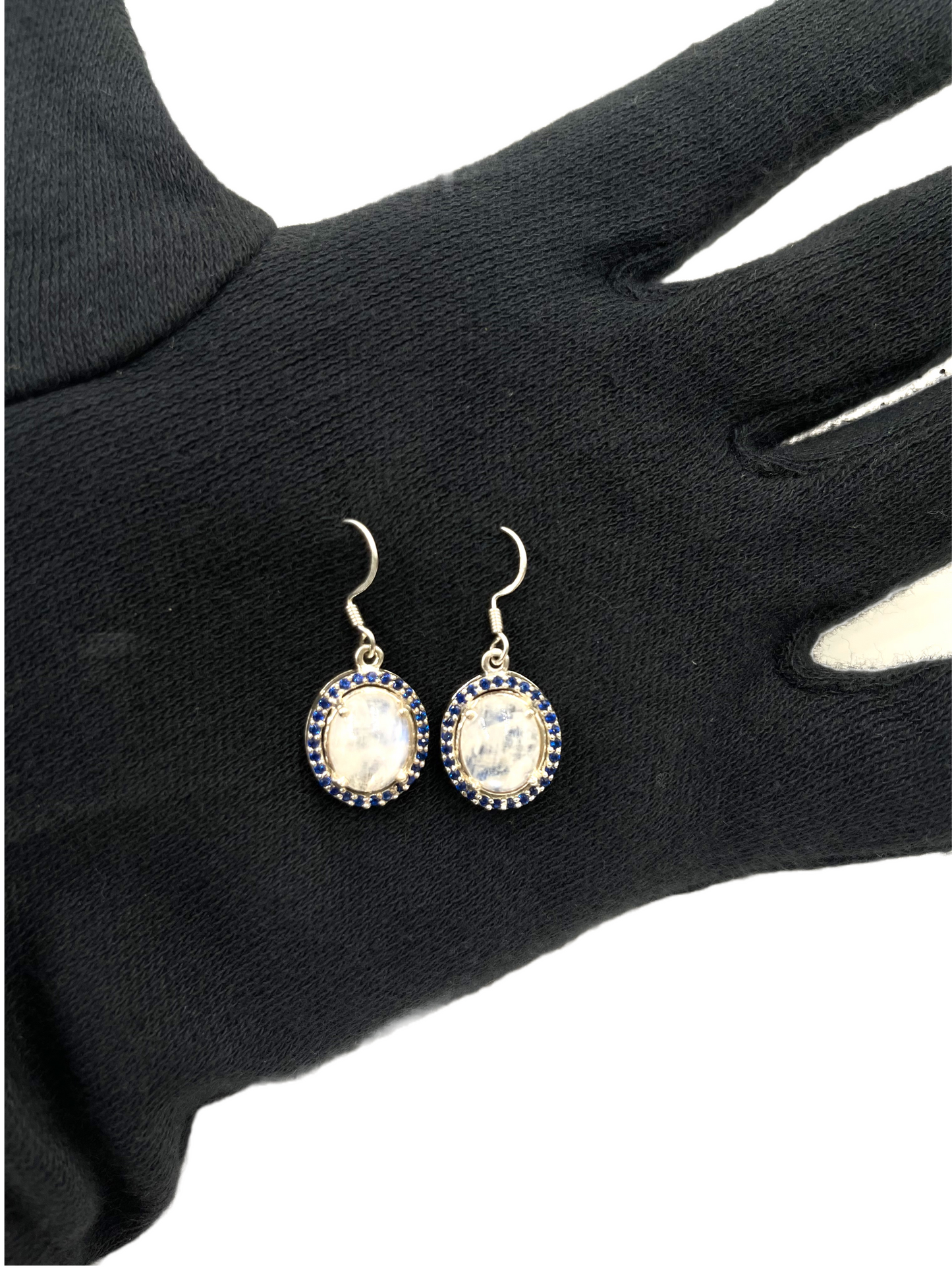 Metal Carats Moonstone Drop Earrings in 925 Sterling Silver | Natural And Authentic Gemstones | For Women | Color Stone Jewellery