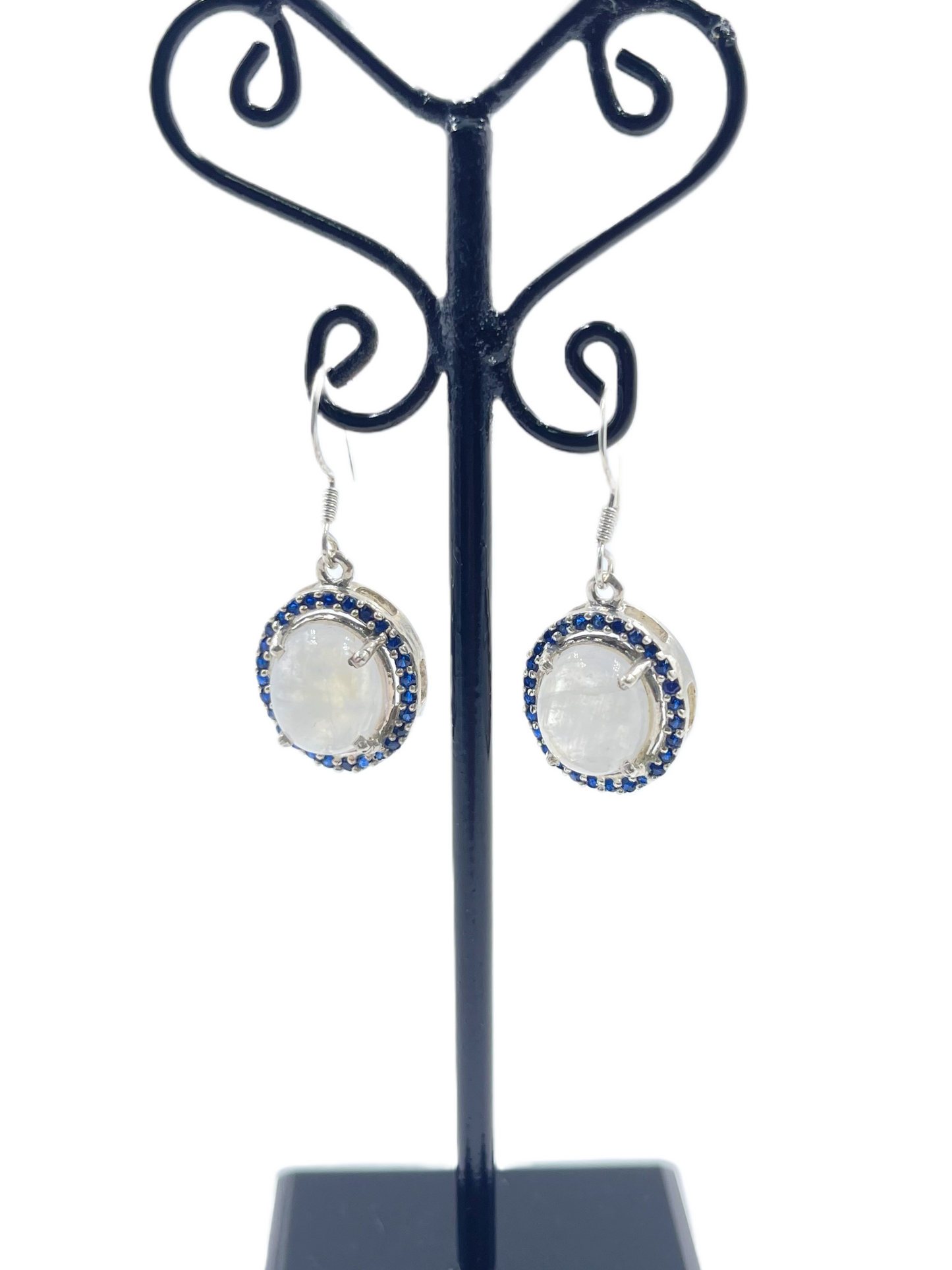 Metal Carats Moonstone Drop Earrings in 925 Sterling Silver | Natural And Authentic Gemstones | For Women | Color Stone Jewellery