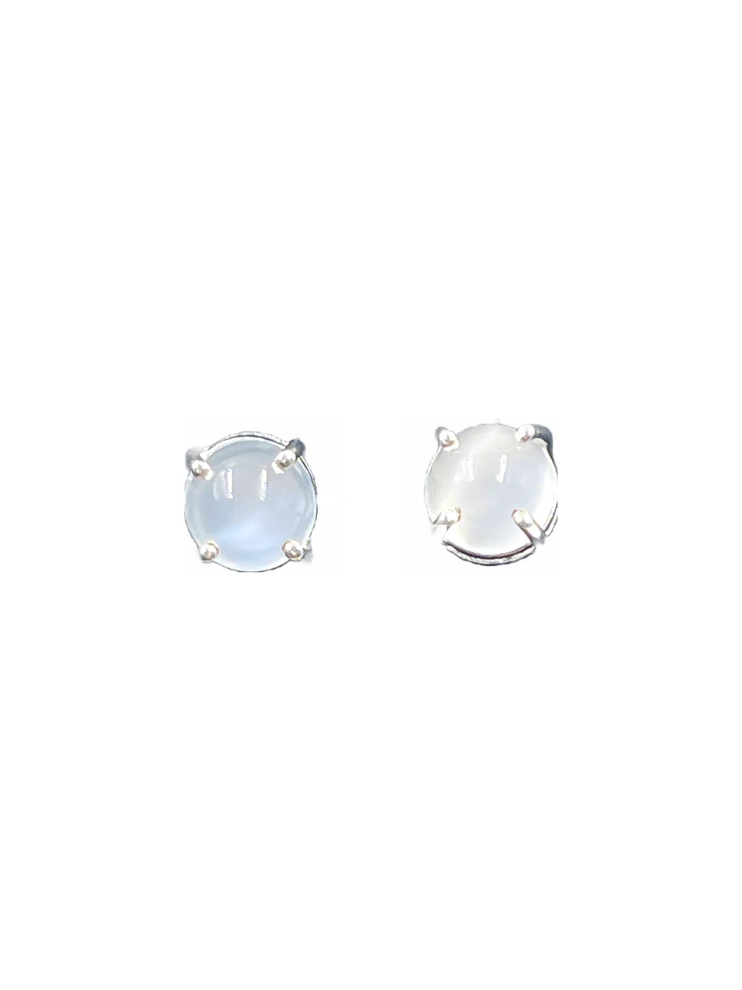 Metal Carats Moonlight Studs in 925 Sterling Silver | Cabochon Moonlight | Natural And Authentic Gemstones | For Women | Color Stone Jewellery