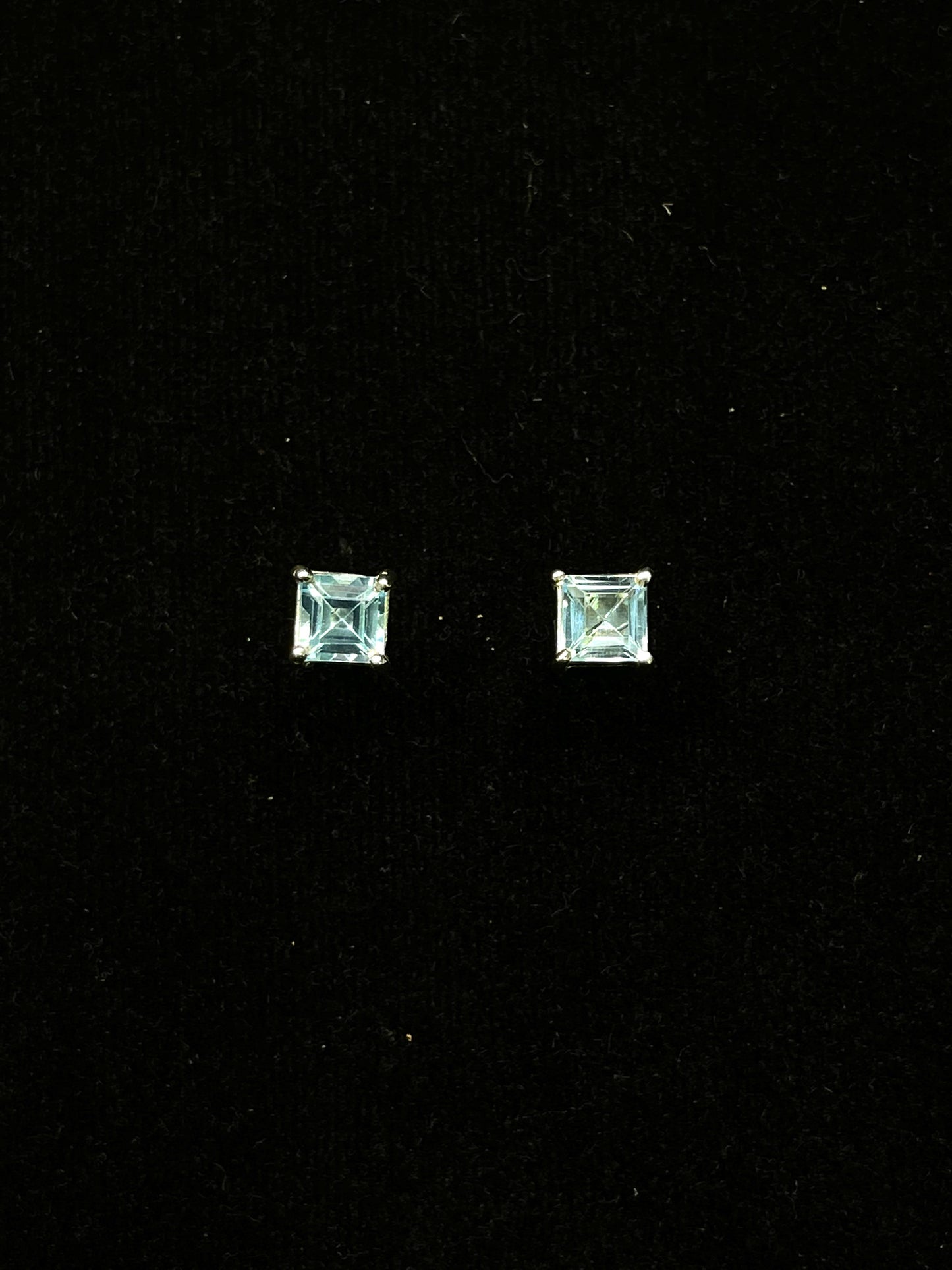 Metal Carats 925 Sterling Silver Square Blue Topaz Stud Earrings | Natural and Authentic Gemstone | For Women | Casual Wear | Trendy