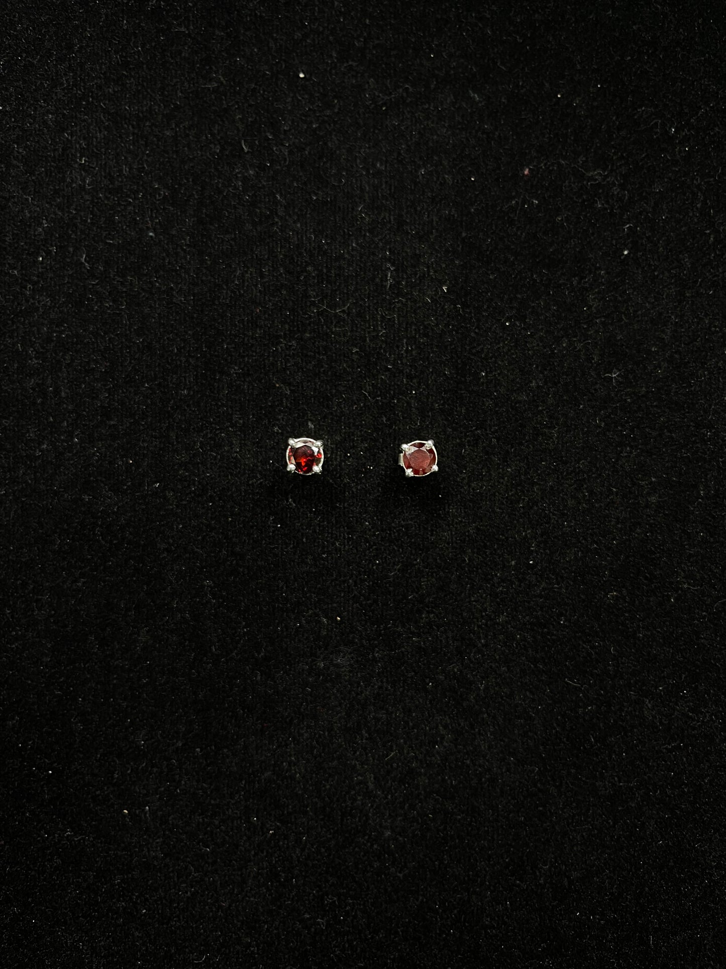 Metal Carats 925 Sterling Silver Round Almandine Garnet Stud Earrings | Garnet | Classy | For Women | Natural Gemstone