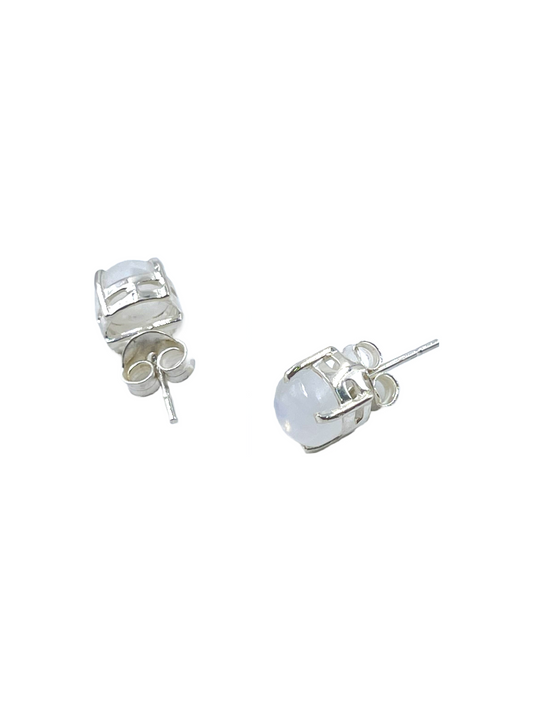 Metal Carats 925 Sterling Silver Natural Moonstone Studs for Women | Authentic and Genuine Gemstones | UpClass Designs