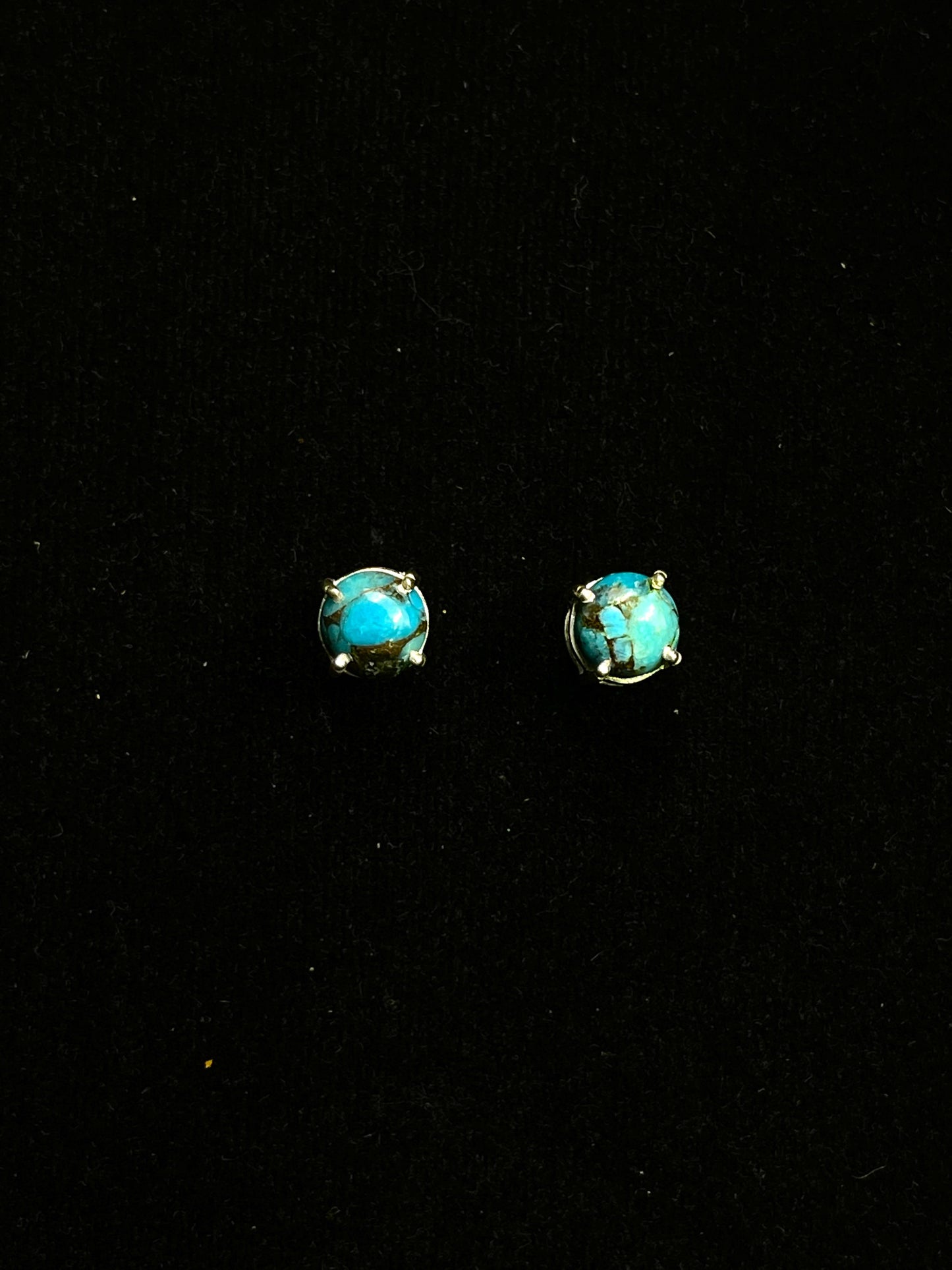 Metal Carats 925 Sterling Silver Turquoise Studs | Turquoise Firoza | Natural And Authentic Gemstones | For Women | Color Stone Jewellery