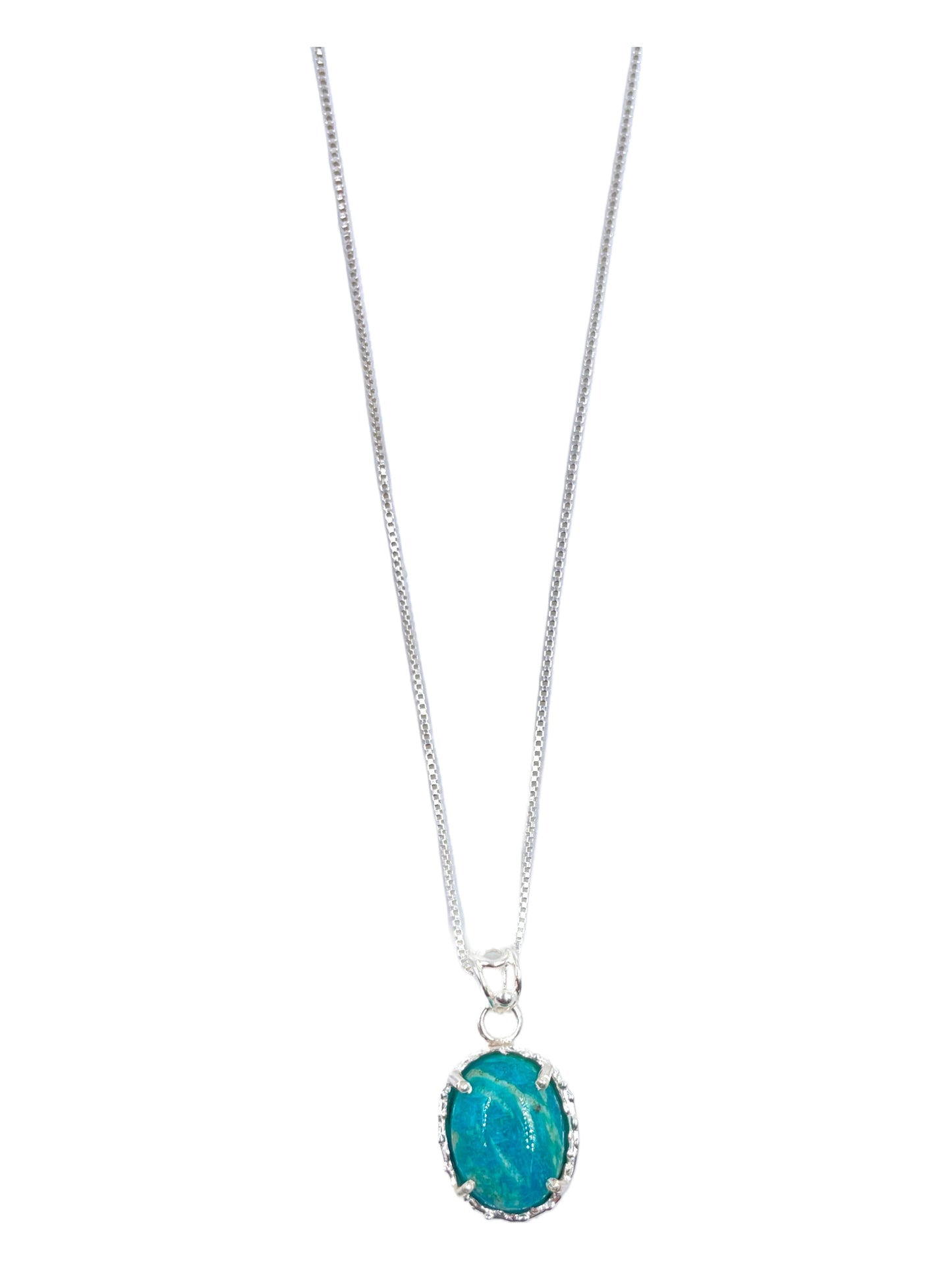 Metal Carats 925 Sterling Silver Amazonite Pendant with chain | Sterling Silver | Amazonite | Casual