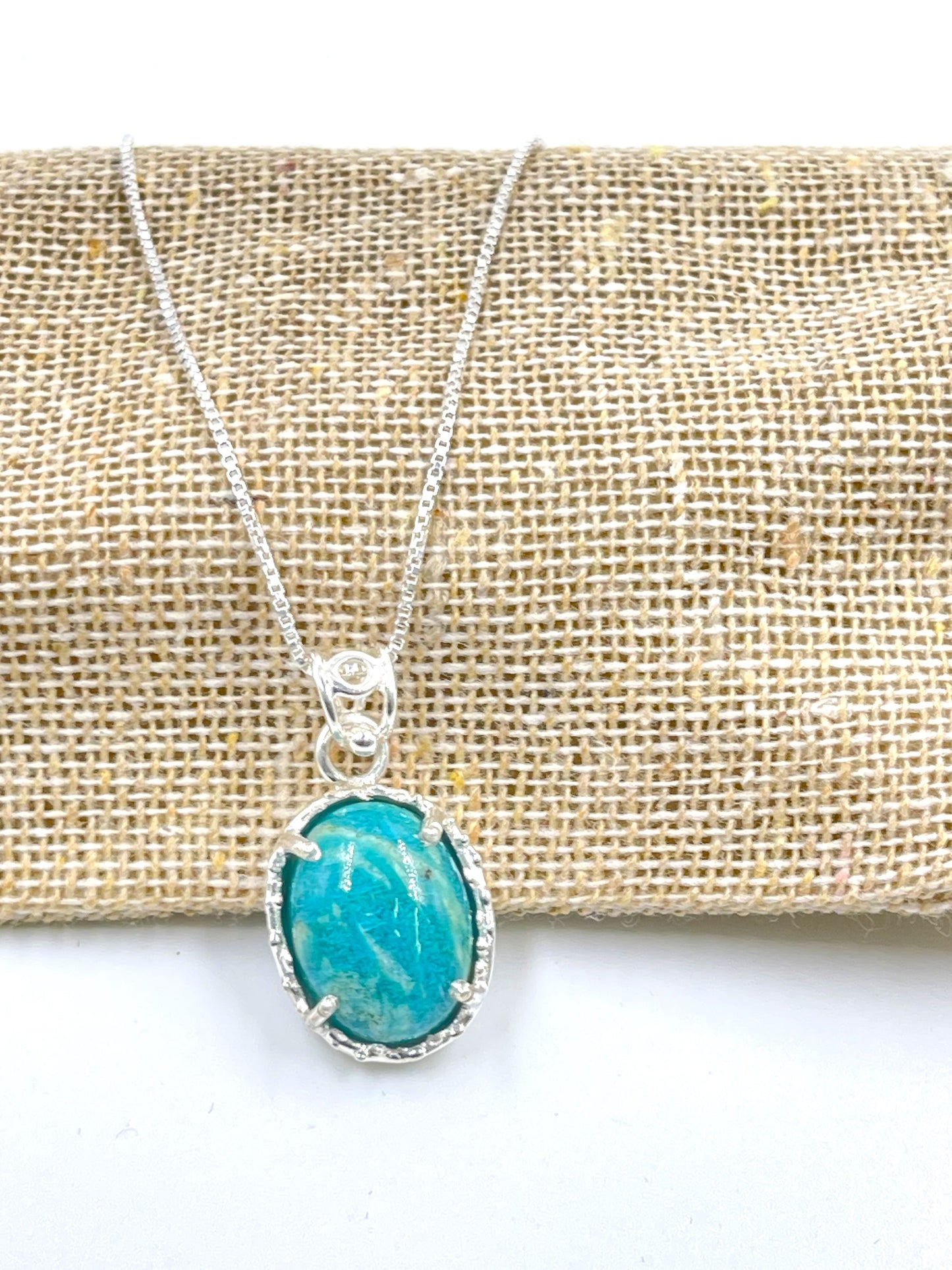 Metal Carats 925 Sterling Silver Amazonite Pendant with chain | Sterling Silver | Amazonite | Casual