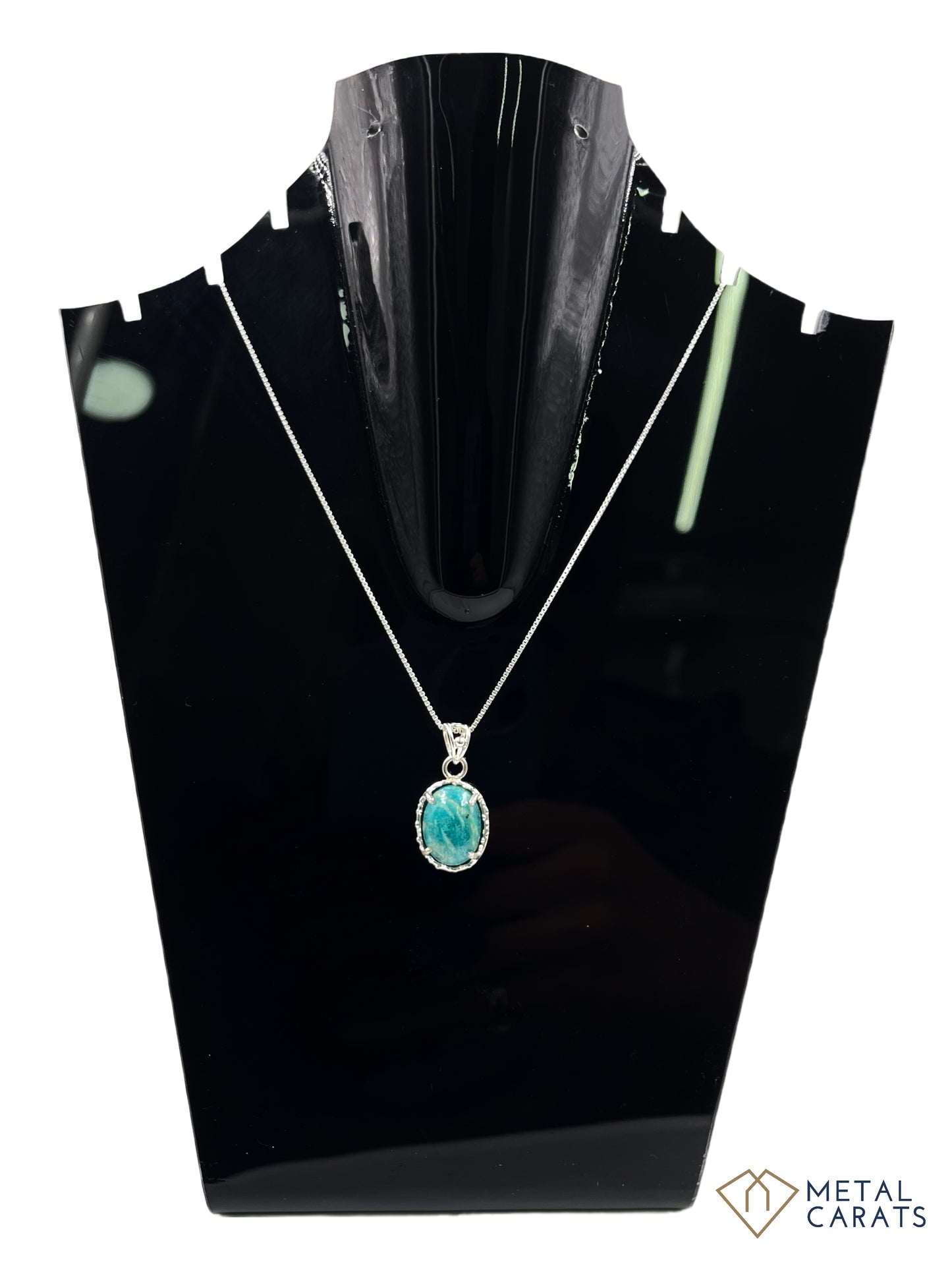 Metal Carats 925 Sterling Silver Amazonite Pendant with chain | Sterling Silver | Amazonite | Casual