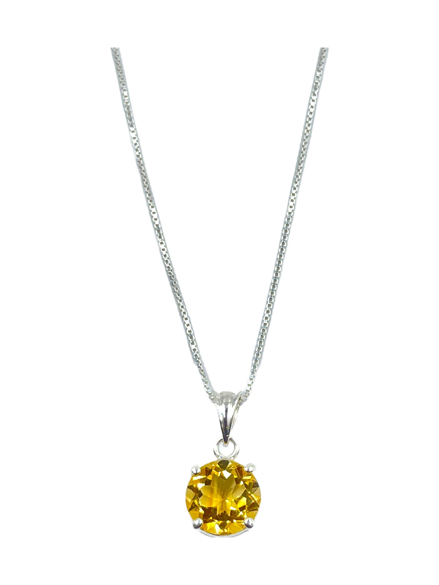 Metal Carats 925 Sterling Silver Citrine Pendant | 2 Carat Size | Natural Gemstones | Women