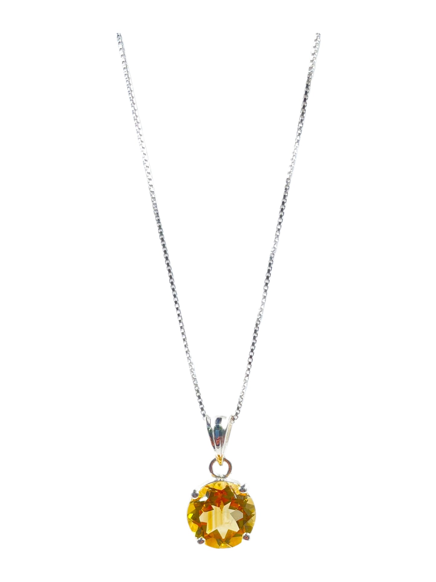 Metal Carats 925 Sterling Silver Citrine Pendant | 2 Carat Size | Natural Gemstones | Women