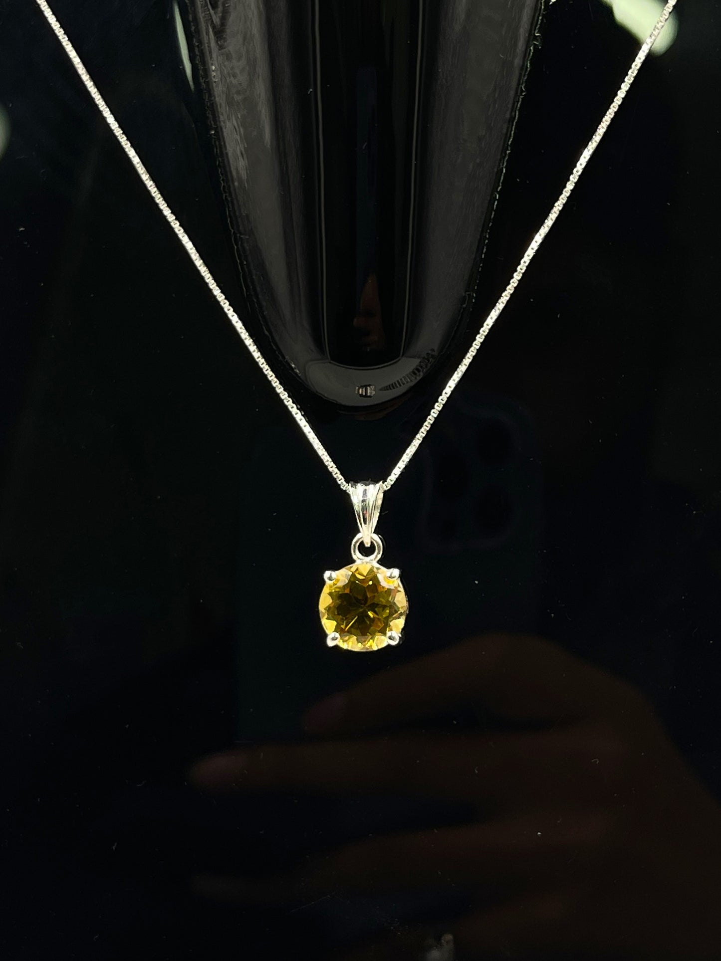 Metal Carats 925 Sterling Silver Citrine Pendant | 2 Carat Size | Natural Gemstones | Women