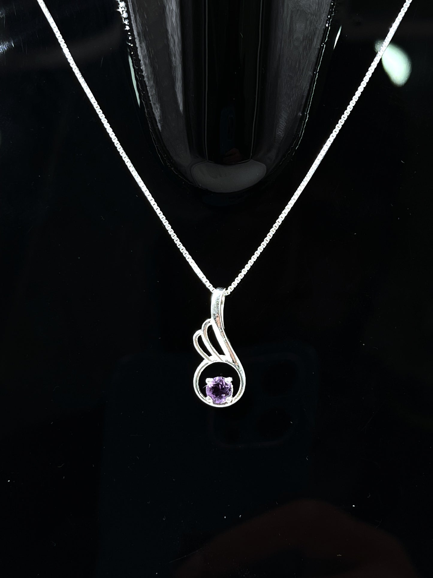 Metal Carats 925 Sterling Silver Feather Amethyst Pendant with a floating hook | Floaters | Women | Purple