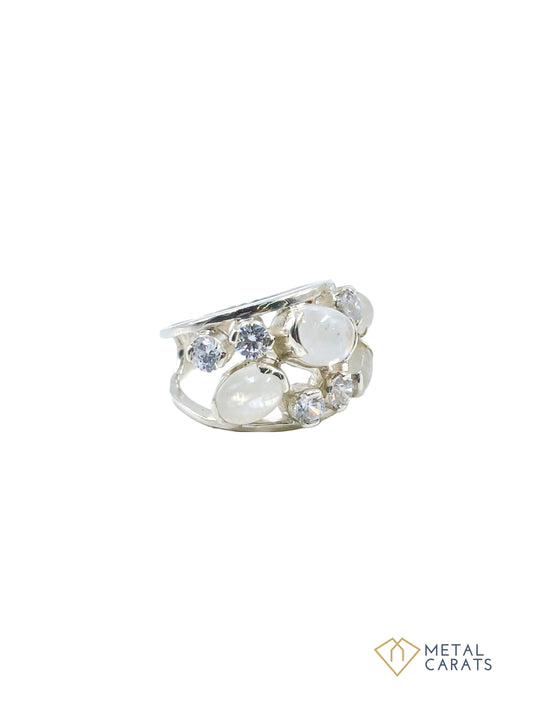 Metal Carats 925 Sterling Silver Moonstone Exclusive Ring | Women | Moonstone