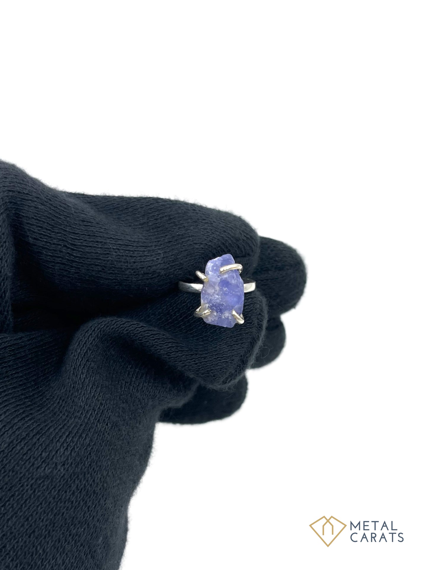 Metal Carats Rough Lapis Gemstone Ring in 925 Sterling Silver | Women | Rough Stone