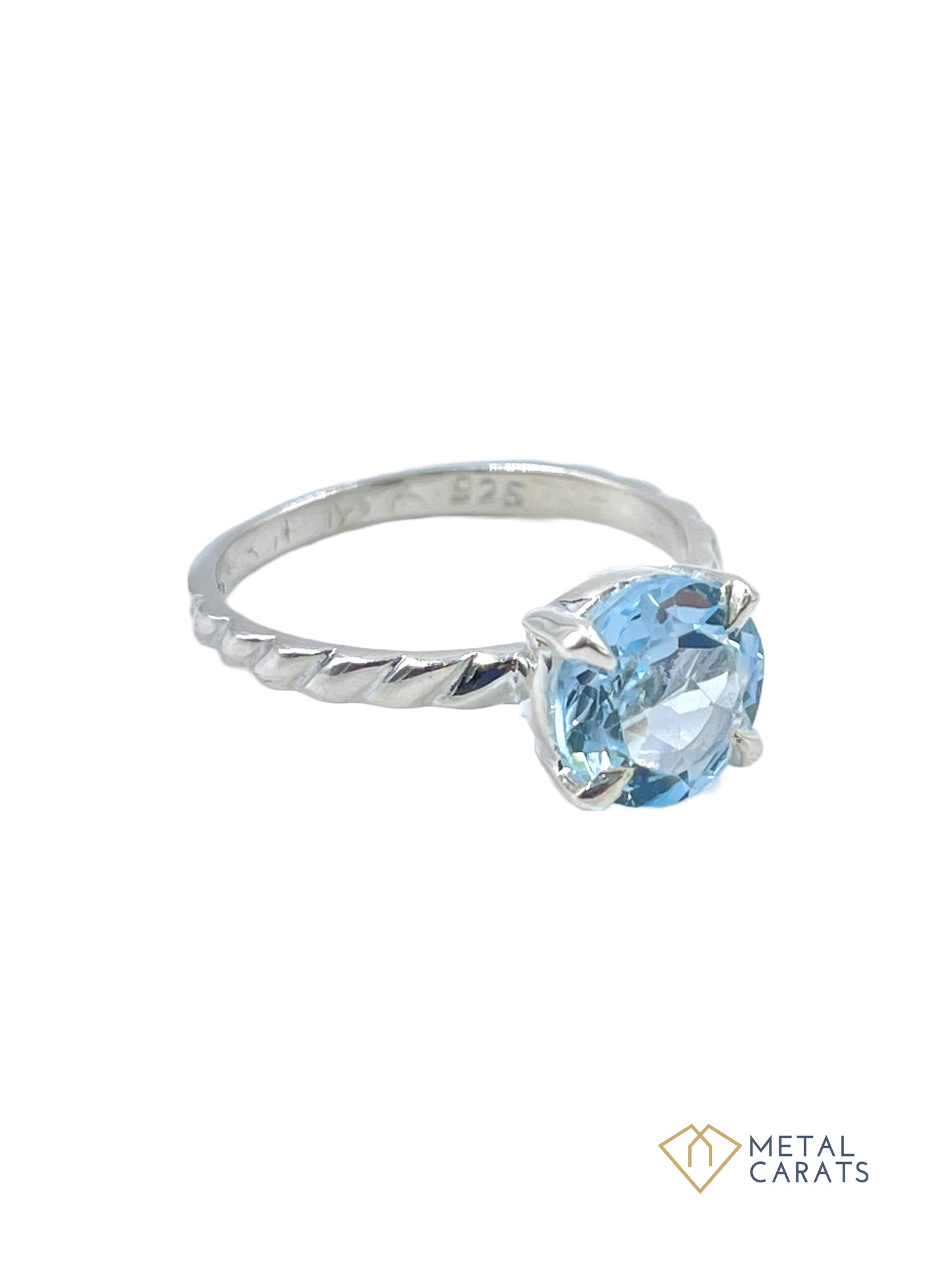 Metal Carats 925 Sterling Silver Blue Topaz Ring | Women | Gemstone | Topaz