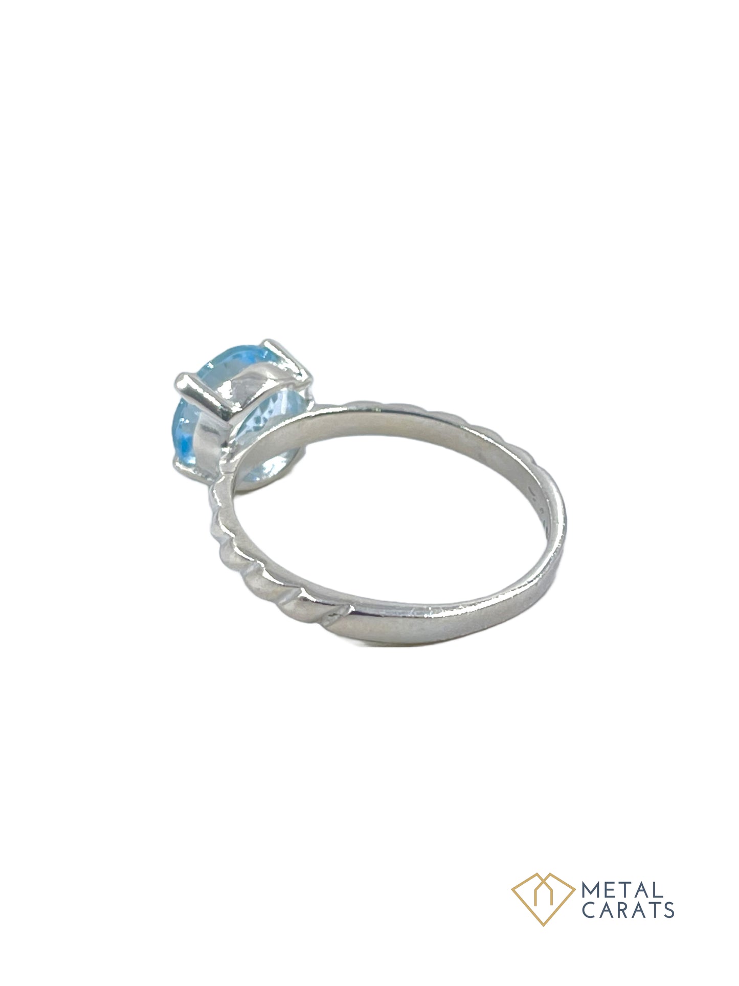 Metal Carats 925 Sterling Silver Blue Topaz Ring | Women | Gemstone | Topaz