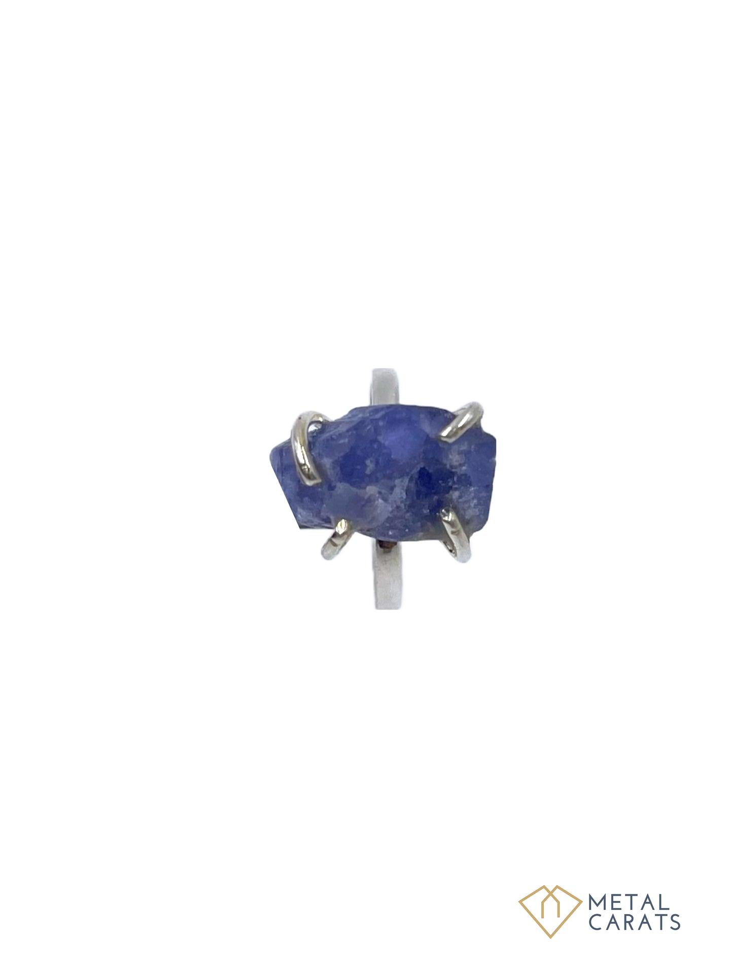 Metal Carats Rough Lapis Gemstone Ring in 925 Sterling Silver | Women | Rough Stone