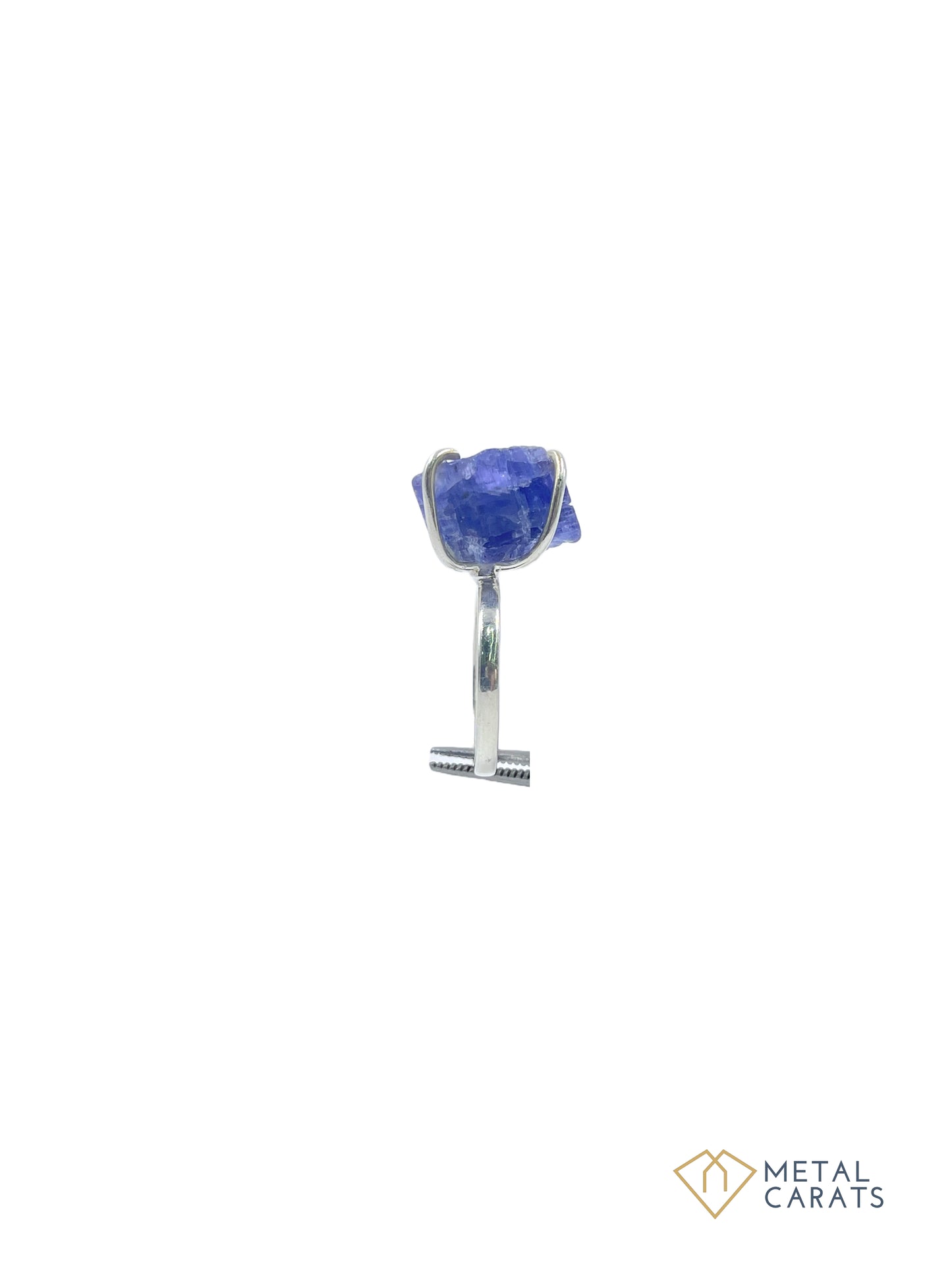 Metal Carats Rough Lapis Gemstone Ring in 925 Sterling Silver | Women | Rough Stone