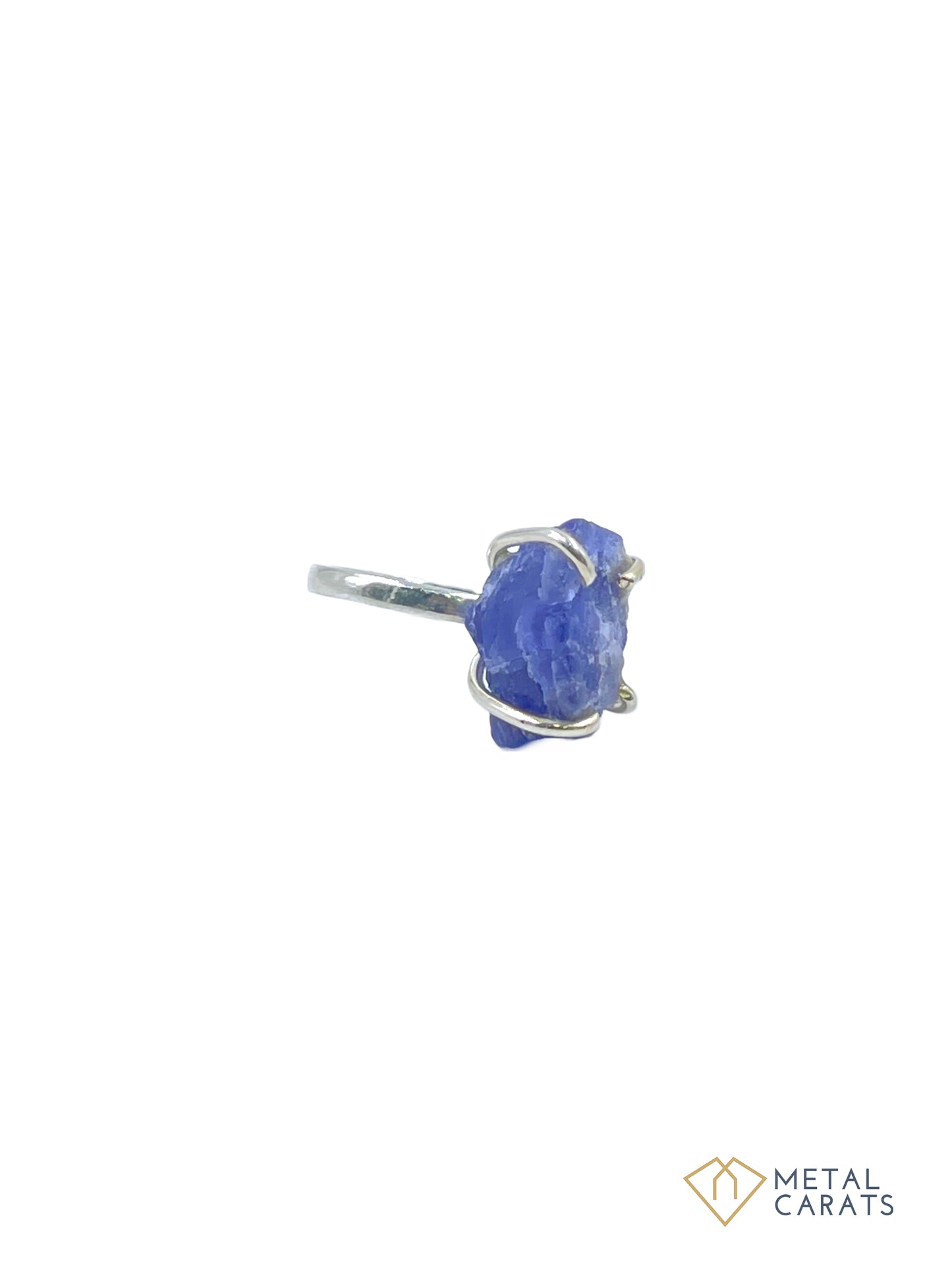 Metal Carats Rough Lapis Gemstone Ring in 925 Sterling Silver | Women | Rough Stone