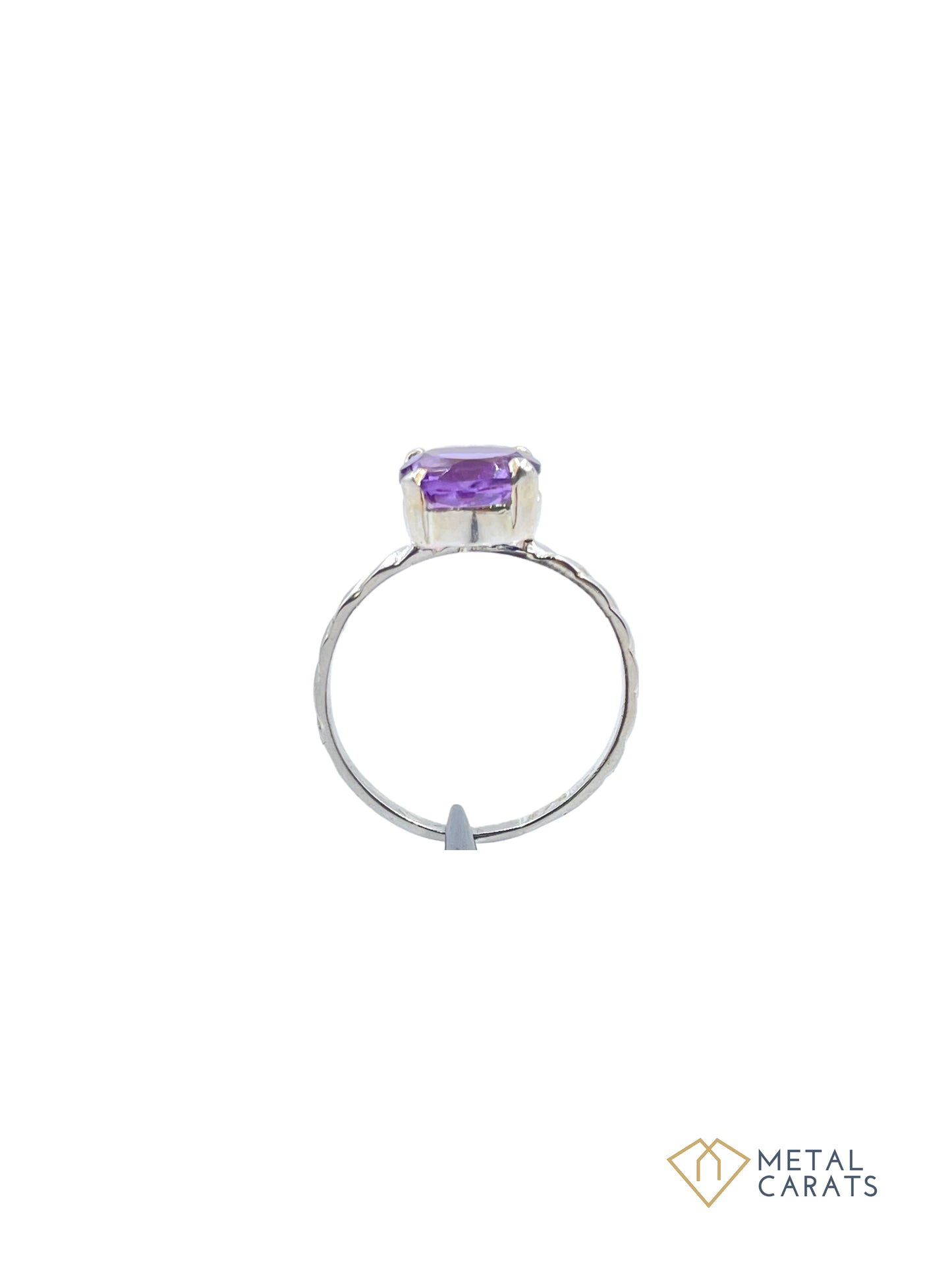 Metal Carats 925 Sterling Silver Amethyst Solitaire Look Ring | Natural Amethyst | Women |Purple