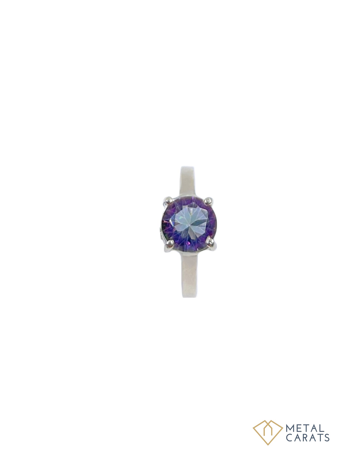 Metal Carats Solitaire Sized Mystic Topaz Ring in 925 Sterling Silver | Women | Multicolored Stone | Topaz