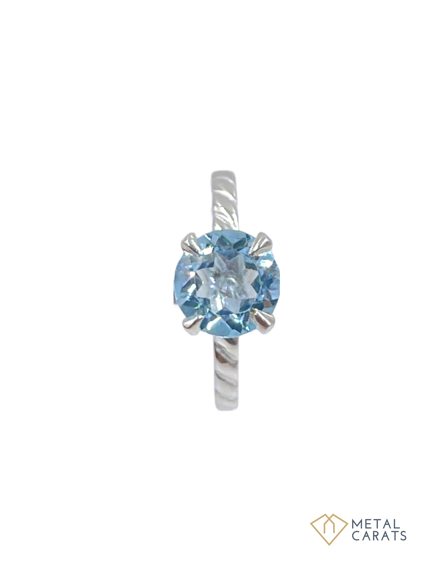 Metal Carats 925 Sterling Silver Blue Topaz Ring | Women | Gemstone | Topaz