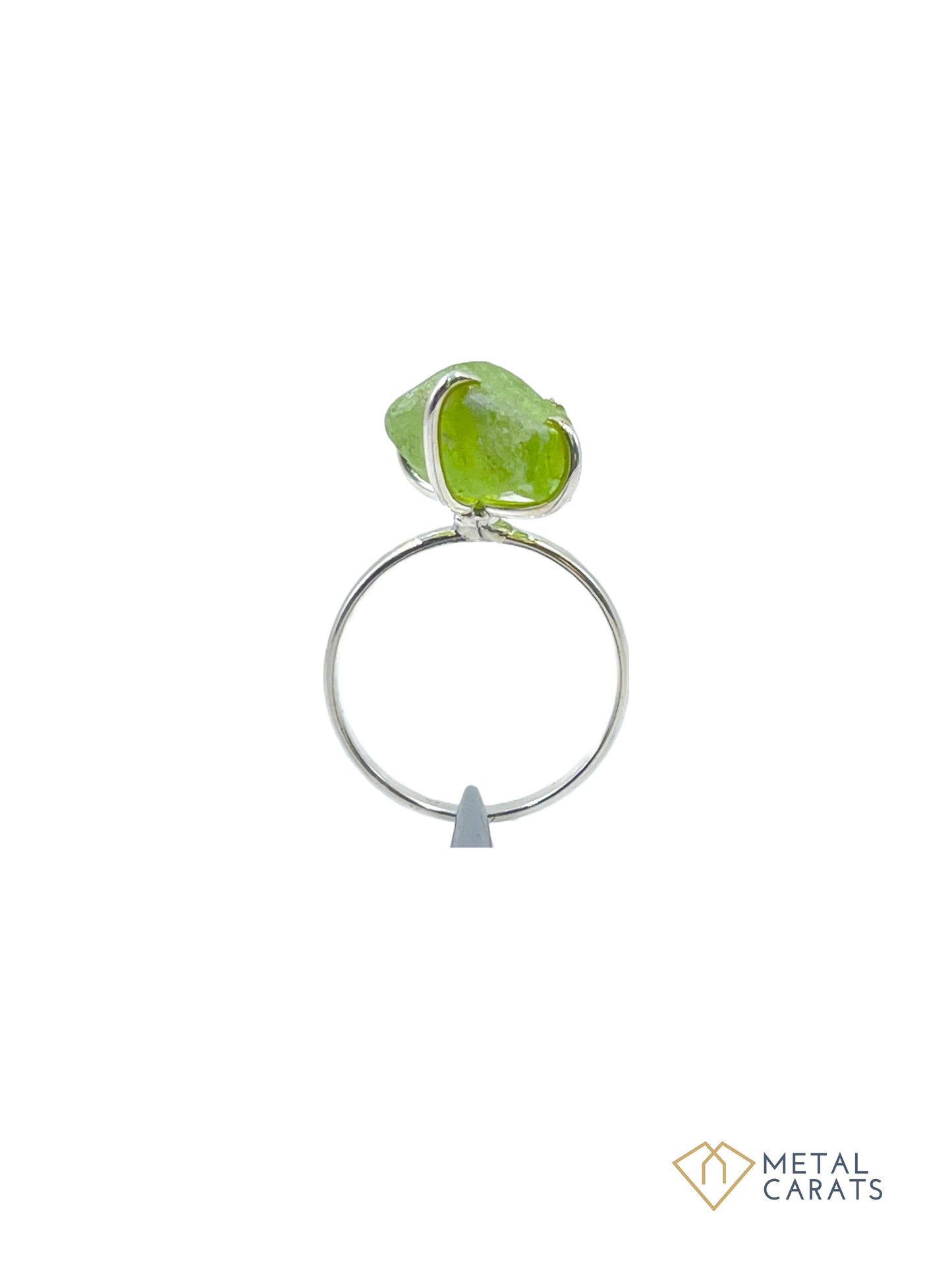 Metal Carats Rough Gemstone Ring in 925 Sterling Silver | Women | Apatite | Neon colours