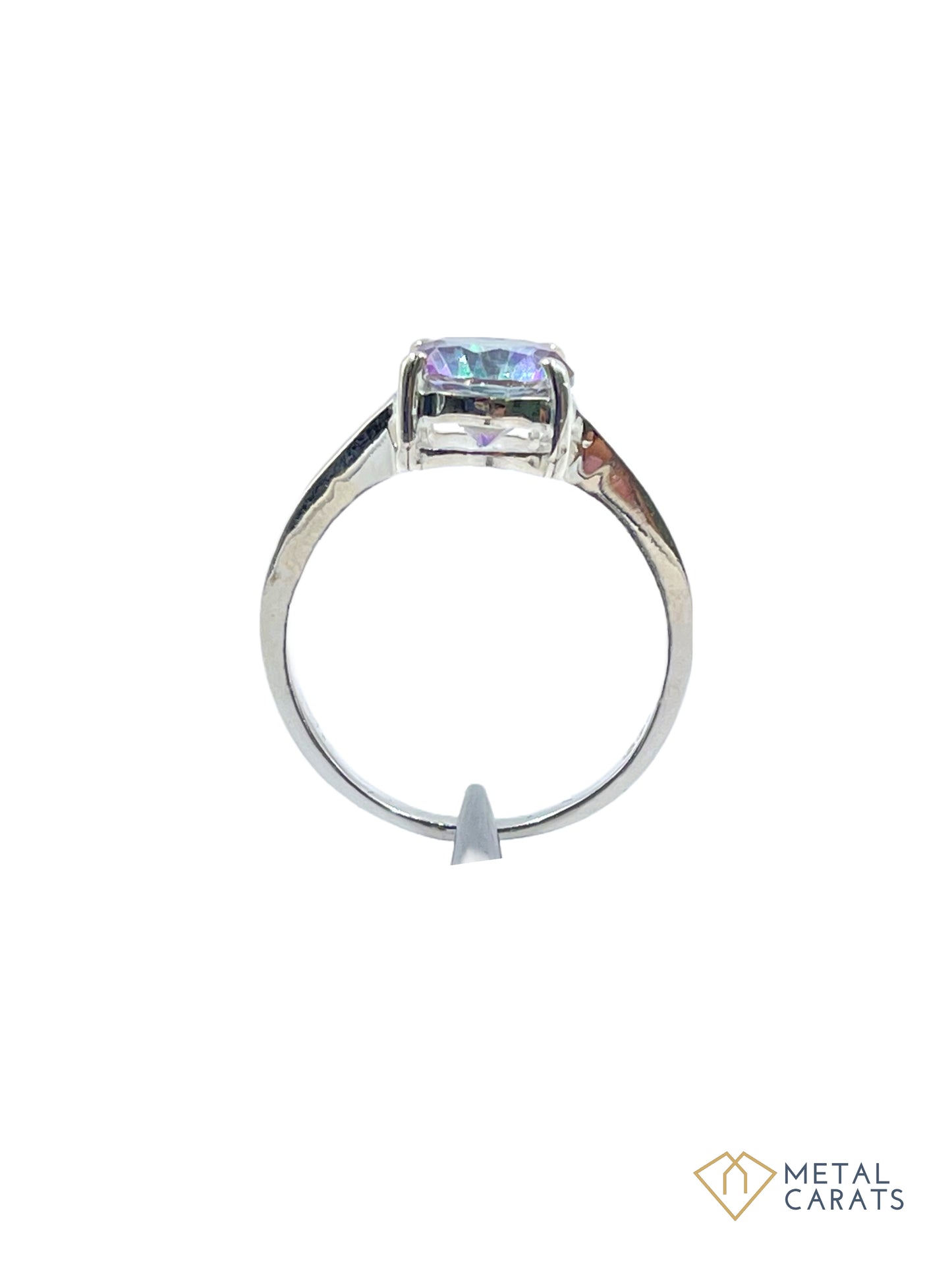 Metal Carats Solitaire Sized Mystic Topaz Ring in 925 Sterling Silver | Women | Multicolored Stone | Topaz